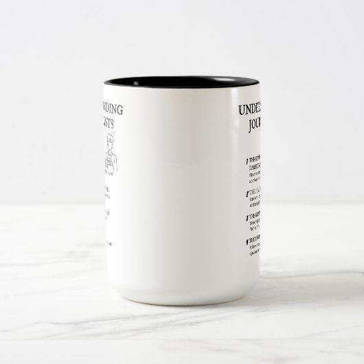 Journalisten verstehen zweifarbige tasse (Mittel)