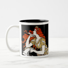 Journalistin am Schreibtisch Zweifarbige Tasse