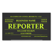 Journalistin Black Magnetische Visitenkarte (Vorderseite)