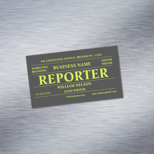 Journalistin Black Magnetische Visitenkarte (Beispiel)