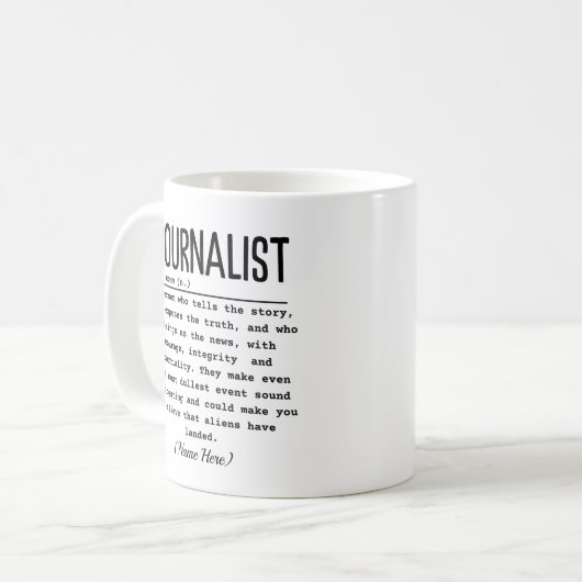 Journalistin Kaffeetasse (Vorderseite Links)