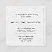 Journalistin Quadratische Visitenkarte (Rückseite)