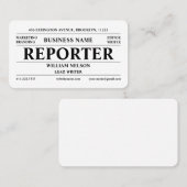 Journalistin Visitenkarte (Vorne/Hinten)