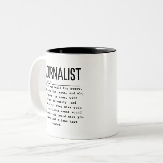 Journalistin Zweifarbige Tasse (Vorderseite Links)