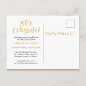 Journey Begins Modern Calligraphy Foto Abschluss Einladungspostkarte (Rückseite)