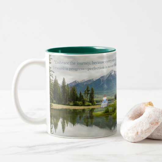 Journey Brew Zweifarbige Tasse (Mit Donut)