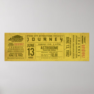 Journey Konzert Ticket – Vintage Rock Wandkunst Pr Poster