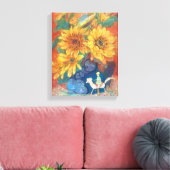 Journey of Whimsy: Sunflower & Rainbow Leinwanddruck (Insitu (Wohnzimmer))