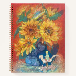 Journey of Whimsy: Sunflower & Rainbow  Notizblock