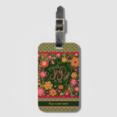 Journey Personalisiert Name Inspirivity Floral Gepäckanhänger (Vorderseite Vertikal)