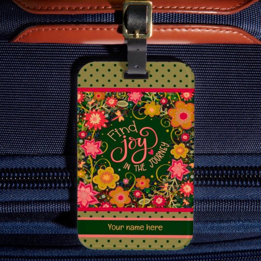 Journey Personalisiert Name Inspirivity Floral Gepäckanhänger