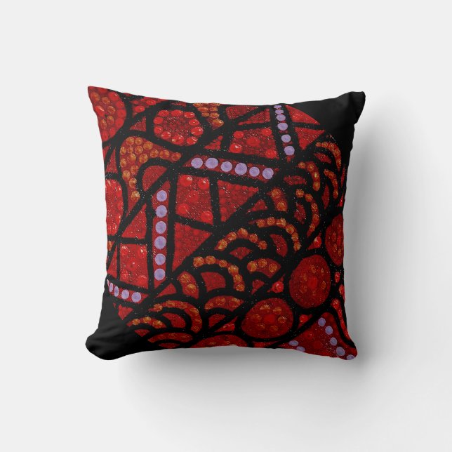Journey Red Black Accent Pillow Cushion Kissen (Vorderseite)