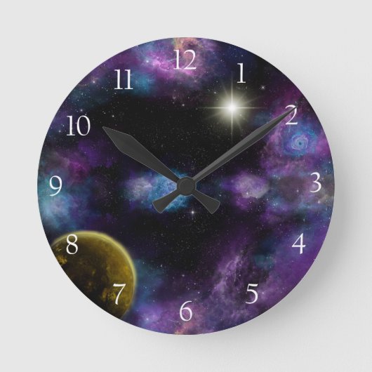 Journey Through Space Clock Runde Wanduhr (Vorderseite)