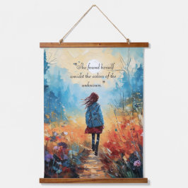 "Journey Through the Wildblumen" benutzerdefinierb Wandteppich Mit Holzrahmen