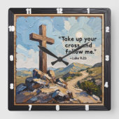 Journey's Call: Follow The Path Quadratische Wanduhr (Vorderseite)