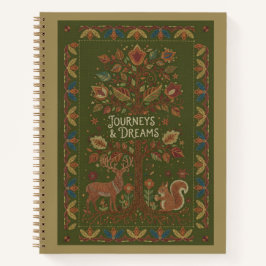 Journeys & Dreams Embroidered Stag & Squirrel Art Notizblock