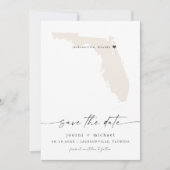 JOURNI Florida Map Beach Zielort Save the Date Einladung (Vorderseite)