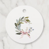 Joush Blush Blue Green Winter Weihnachtskranz Geschenkanhänger (Rückseite)