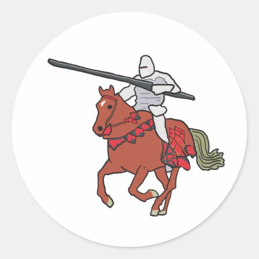 Jousting Knight Runder Aufkleber (Vorderseite)