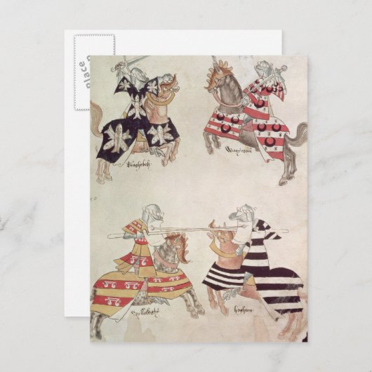 Jousting Knights aus Sir Thomas Holmes' Buch Postkarte (Vorne/Hinten)