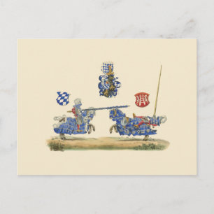 Jousting Knights - Mittelalterliches Thema Postkarte