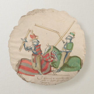 Jousting Knights Rundes Kissen