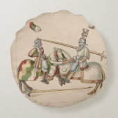 Jousting Knights Rundes Kissen (Rückseite)