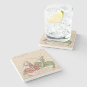 Jousting Knights Steinuntersetzer (Seitenansicht)