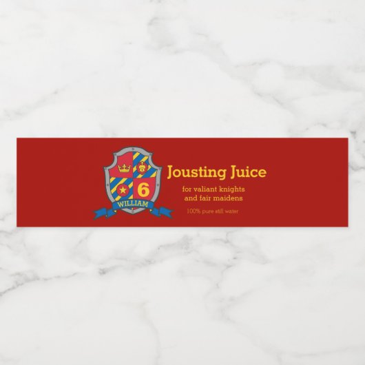 Jousting Saft Ritter Wasser Etiketten (Einzelnes Label)