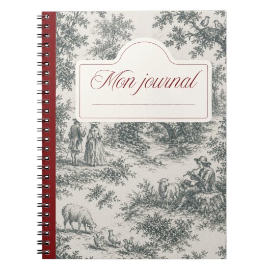Jouy-Stoff Notizbuch Notizblock (Vorderseite)
