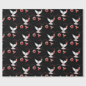 Jove and Dove on Black Wrapping Paper Geschenkpapier (Flach)
