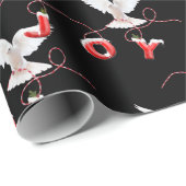 Jove and Dove on Black Wrapping Paper Geschenkpapier (Rolleneckpunkt)