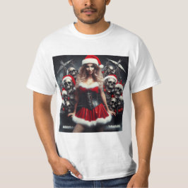 Joven Mamá Noel con Calaveras Navideñas T-Shirt