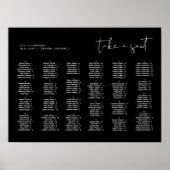 JOVI Black Alphabetical Wedding Seating Chart Poster (Vorne)