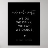 JOVI Black Edgy Wedding Order of Events Poster (Vorne)