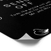 JOVI Black Edgy Wedding Petal Toss Senden Sie Post Poster (Ecke)