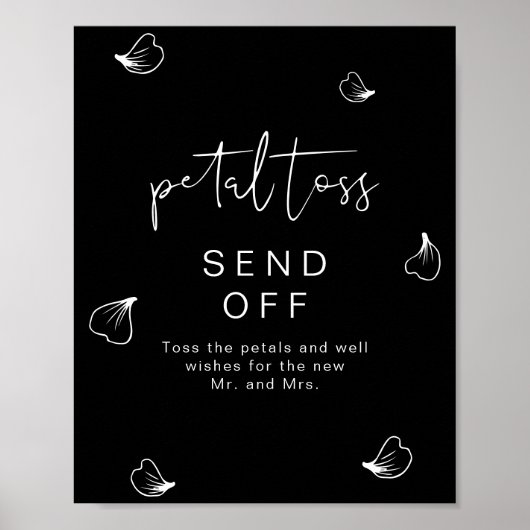 JOVI Black Edgy Wedding Petal Toss Senden Sie Post Poster (Vorne)