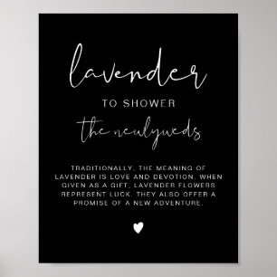 JOVI Black Lavender Toss Wedding Sign Poster