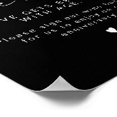 JOVI Black Modern Wine Wedding Gästebuchssign Poster (Ecke)