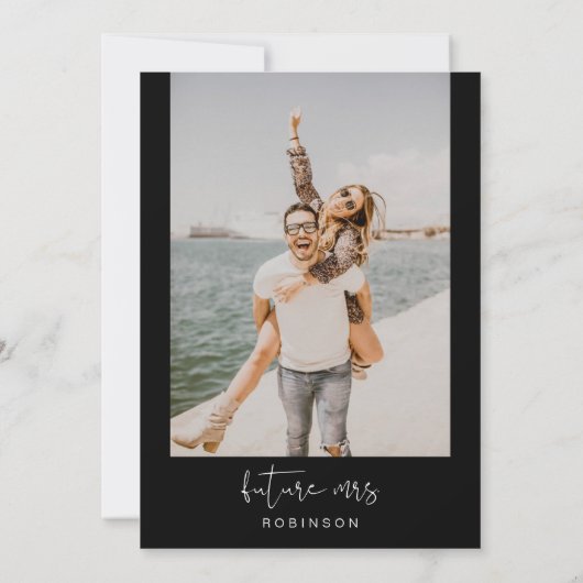 JOVI Black She Said Yes Modernes Brautparty Invit Einladung (Rückseite)