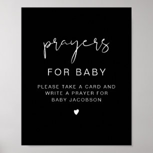 JOVI Edgy Black Baby Shower Gebete für Baby-Signat Poster
