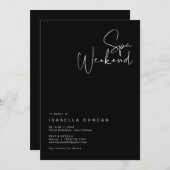 JOVI Edgy Black Bachelorette Wellness-Center Day E Einladung (Vorne/Hinten)