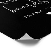 JOVI Edgy Black Cornhole Guestbook Wedding Sign Poster (Ecke)
