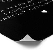 JOVI Edgy Black Minimalistisch Tissue Wedding Sign Poster (Ecke)