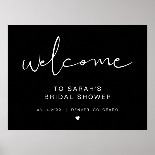 JOVI Edgy Black Minimalistisches Brautparty Willko Poster (Vorne)