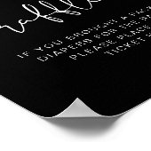 JOVI Edgy Black Modern Diaper Raffle Game Sign Poster (Ecke)