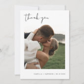 JOVI Edgy Black Modern Foto Wedding Vielen Dank Einladung (Vorderseite)