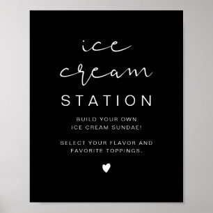 JOVI Edgy Black Modern Ice Cream Station Poster