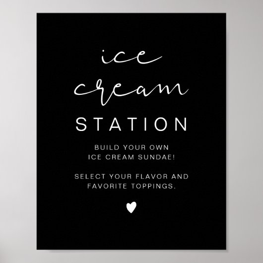 JOVI Edgy Black Modern Ice Cream Station Poster (Vorne)