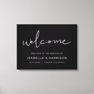 JOVI Edgy Black Modern Minimalistisch Wedding Will Leinwanddruck